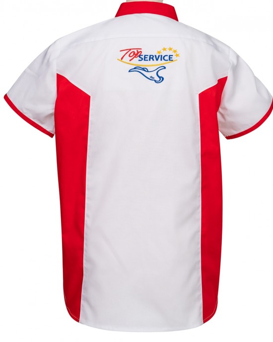Service Station Store Personnel Unisex SL Work Shirt with Contrast Seaming Service Station Store Personnel Unisex SL Work Shirt with Contrast Seaming