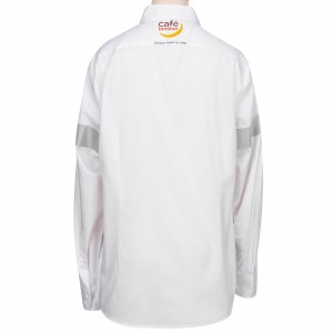 Gas Station Women Attendant Shirt-Work Uniform with Reflective Sleeve Strips-Professional Safety Shirt