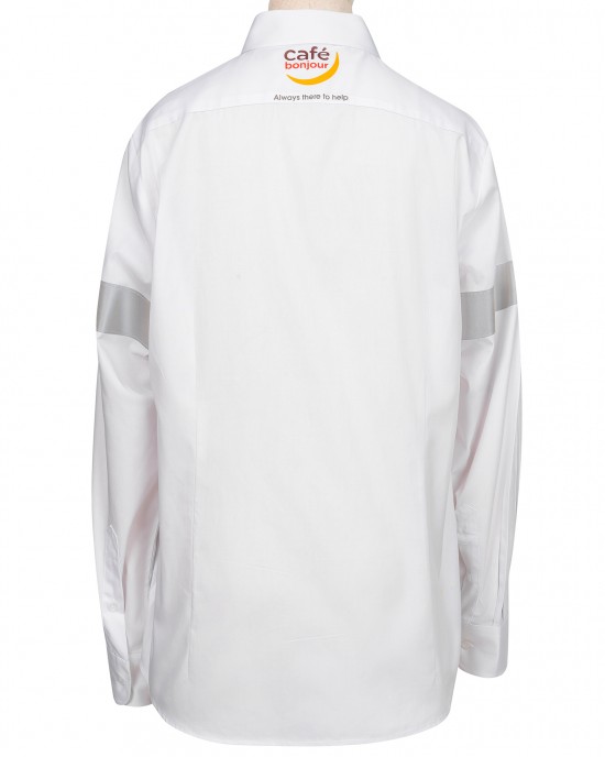 Gas Station Women Attendant Shirt-Work Uniform with Reflective Sleeve Strips-Professional Safety Shirt Gas Station Women Attendant Shirt-Work Uniform with Reflective Sleeve Strips-Professional Safety Shirt
