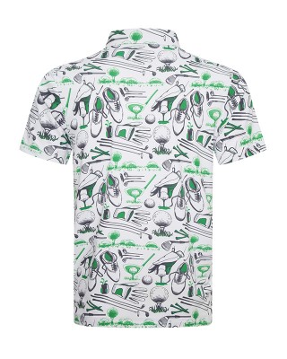 Golf Theme Pattern Stylish SL Men's Golf Polo Shirt