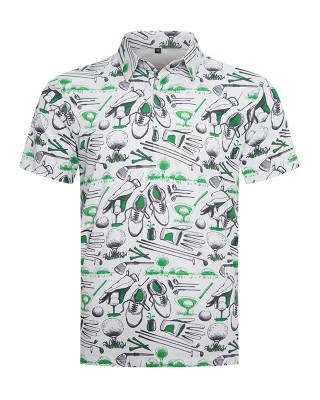 Golf Theme Pattern Stylish SL Men's Golf Polo Shirt